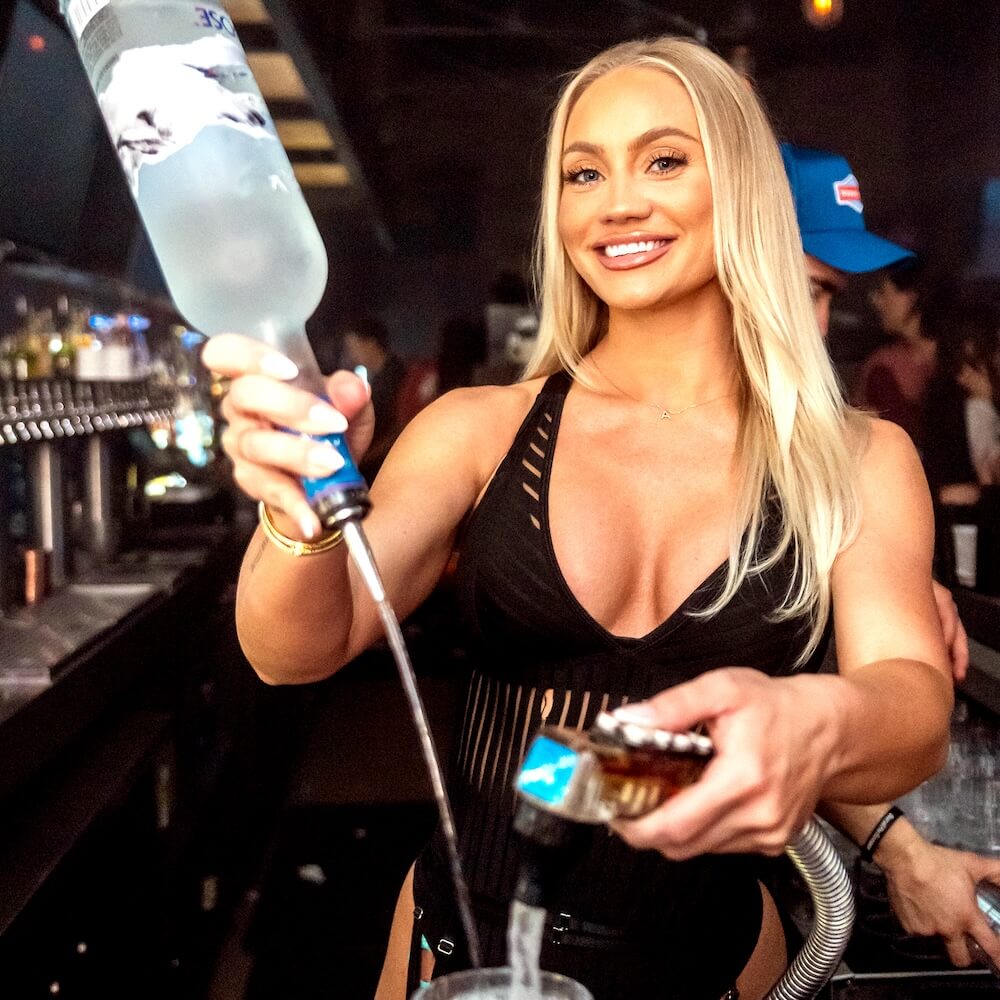 girl holding a bottle